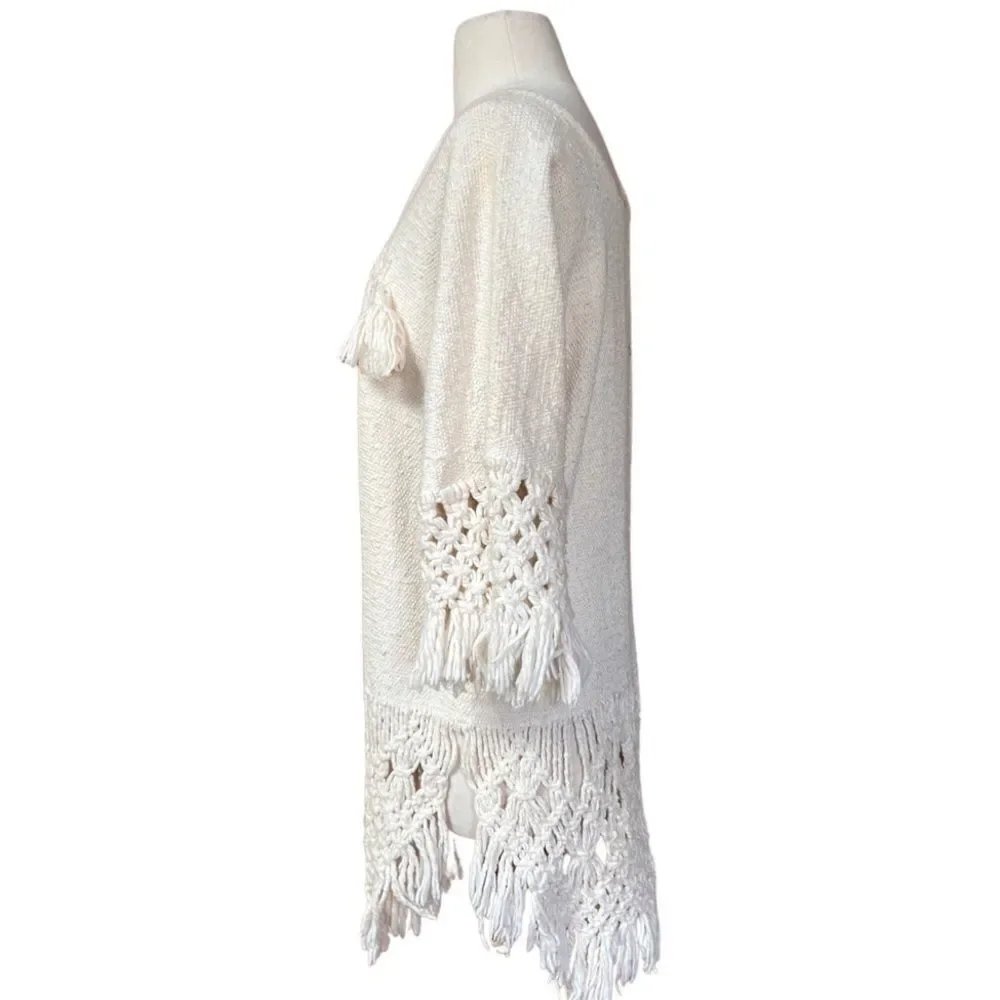 Ultra Rare Vintage 1960s Bazaar by Xavier de la Torre Cotton Fringe Tunic - Picture 7 of 13